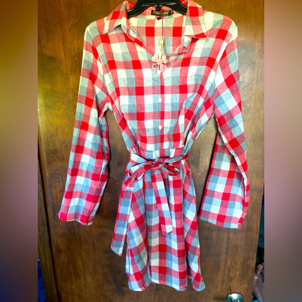 Adorable! NWT flannel dress size M